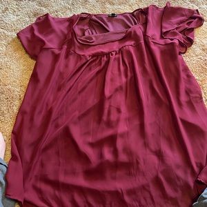 Cold shoulder maroon blouse